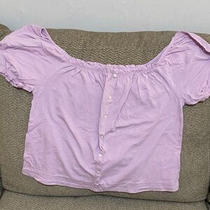 American Age Light Purple Off-Shoulder Blouse